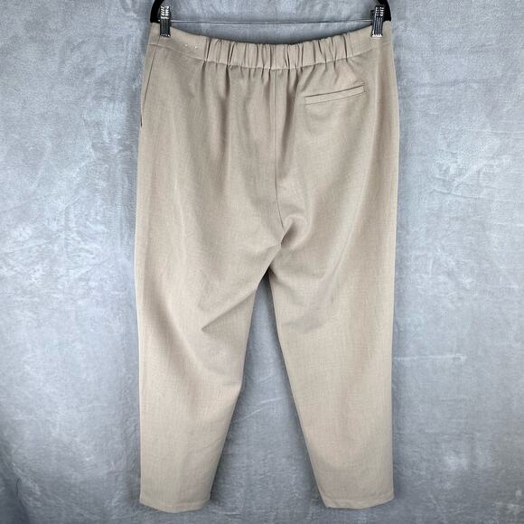 J McLaughlin Pants Womens 14 Tan Plus Straight Leg Trouser Elastic Waist Career - Picture 6 of 14